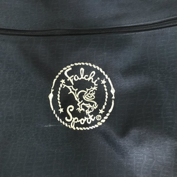 Carlos Falchi Sport black gold logo weekender shoulder tote gym bag Vintage rare - Picture 5 of 8